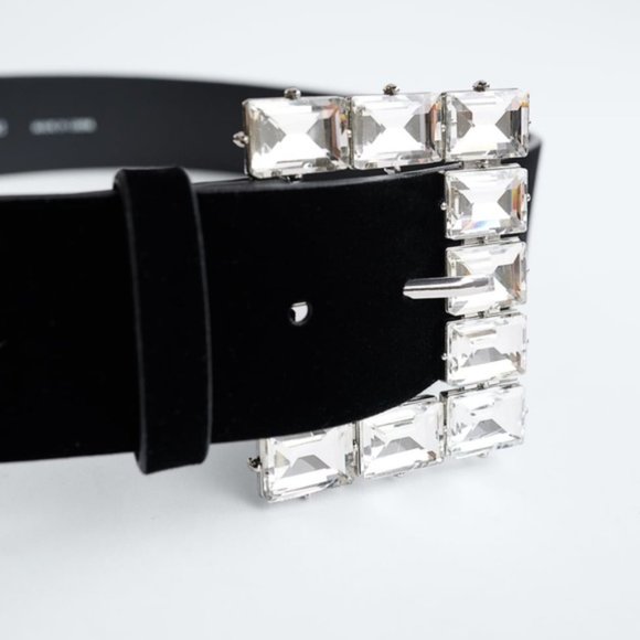ZARA Belt With Bejeweled Buckle